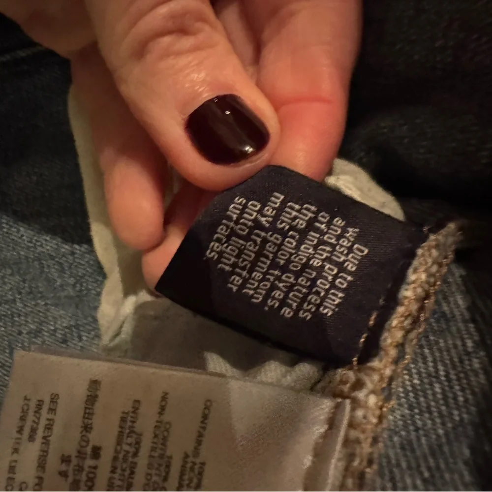 Madewell Rivet & Thread Straight Leg Button Fly Fringe Hem Jeans Women’s - Picture 4 of 5